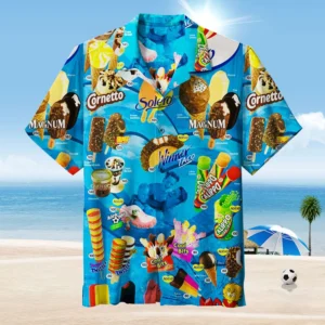 Home 2024 hawaiian shirt for men summer ice cream t shirt beach prints short sleeved shirt tops casual original design men's clothing