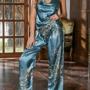 ladies floral print camisole with pants exquisite print design showcasing romantic charm perfect for various occasions