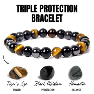 natural black obsidian hematite tiger eye beads bracelets men for magnetic health protection women soul jewelry pulsera hombre