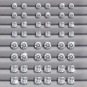 simple, elegant and fashionable 48 piece zircon earring set, women's shiny round and square cut, stainless steel earrings