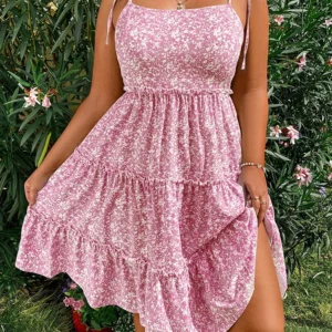 plus size women's mini floral dresses half bodycon short sleeve summer sling comfortable casual best choice for summer