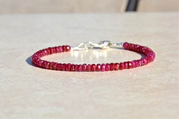natural ruby bracelet, july birthstone bracelet, beaded gemstone bracelet, genuine ruby jewelry, delicate jewelry, handmade natural ruby bracelet, july birthstone bracelet, beaded gemstone bracelet, genuine ruby jewelry, delicate jewelry, handmade